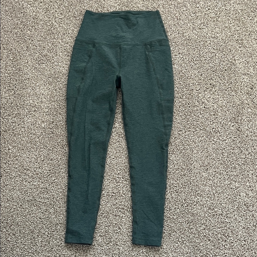 Beyond Yoga Teal Spacedye Out of Pocket High Waist Midi Leggings Size Small